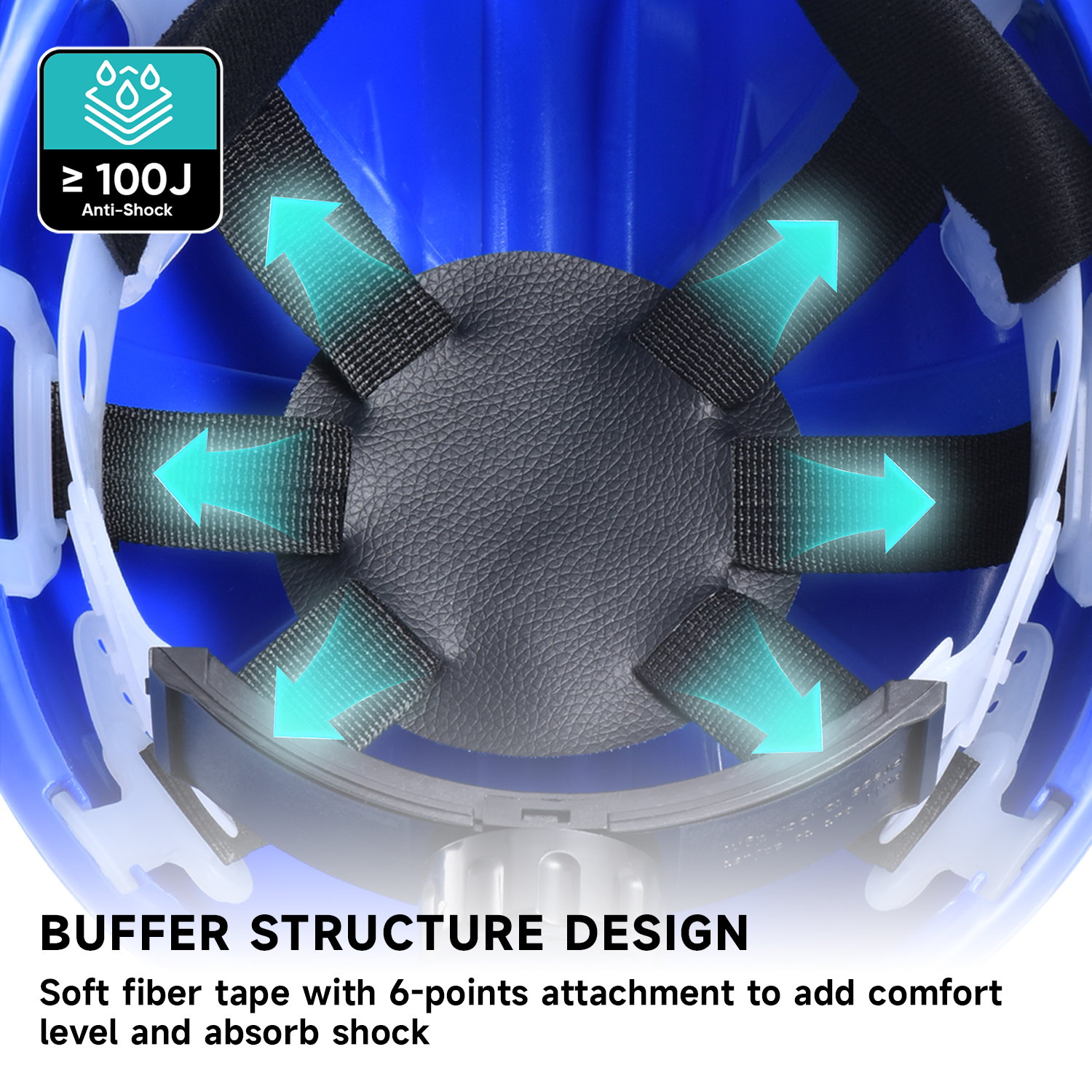 Casque de sécurité de type réfléchissant bleu W-036 bleu