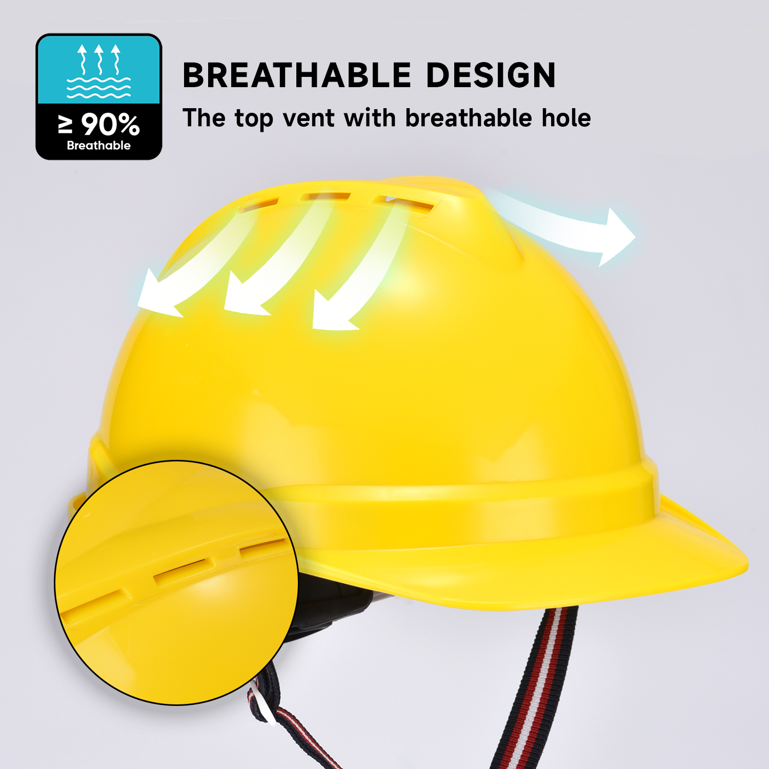 Casque de sécurité industrielle jaune W-002