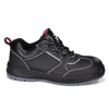 Chaussures de travail en cuir de vache noir pour femmes avec embout en acier de sécurité L-7508 lisses