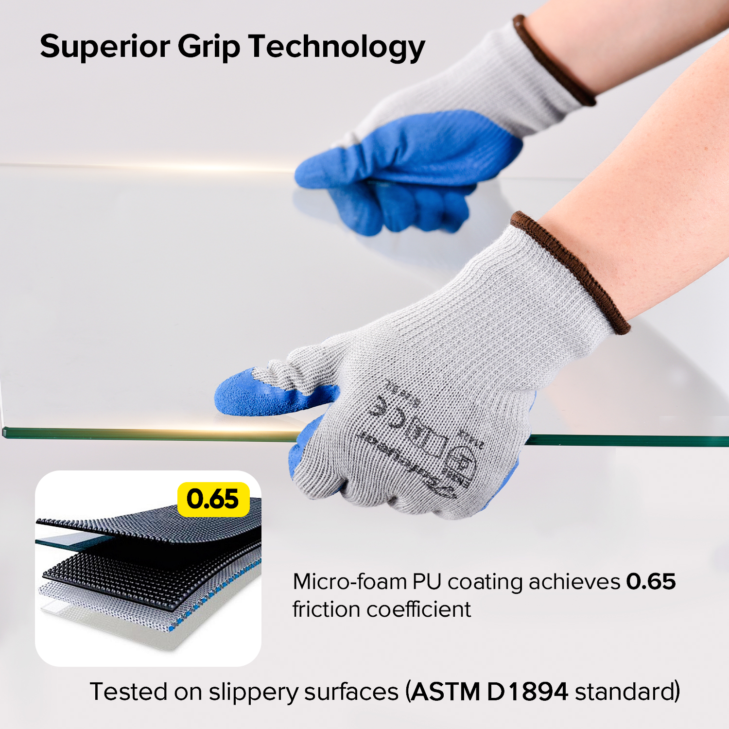 Gants de travail de sécurité enduits de latex LY-3013 bleu