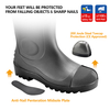 Bottes de sécurité en caoutchouc S5 approuvées CE – Bottes industrielles robustes et imperméables en PVC W-6037 Noir AquaPioneer