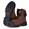 Conception de zip de haute qualité Nubuck Cow Leatther Construction Boots de travail M-8578 Brown