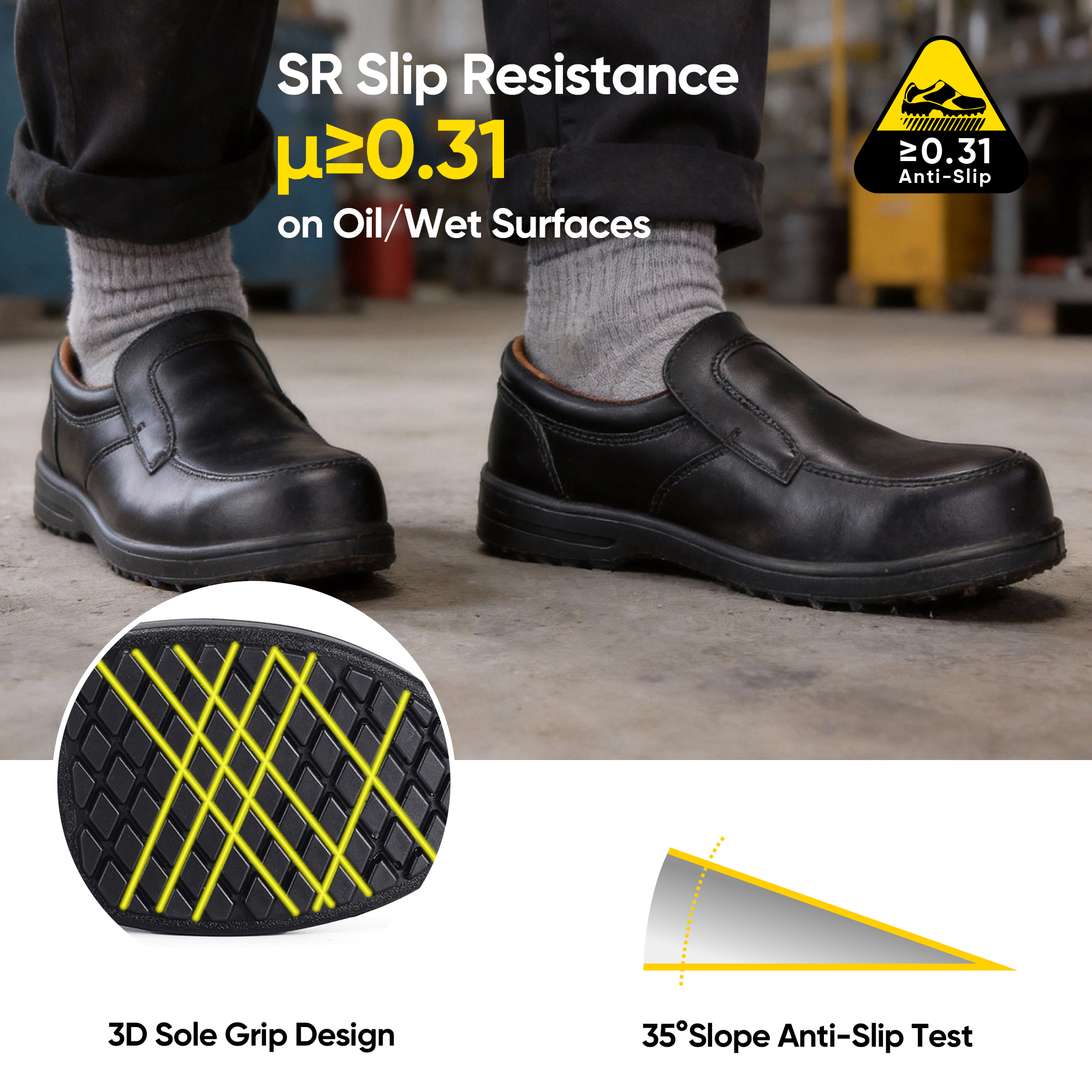 Chaussures de sécurité en cuir pour cadre et gestionnaire L-7610