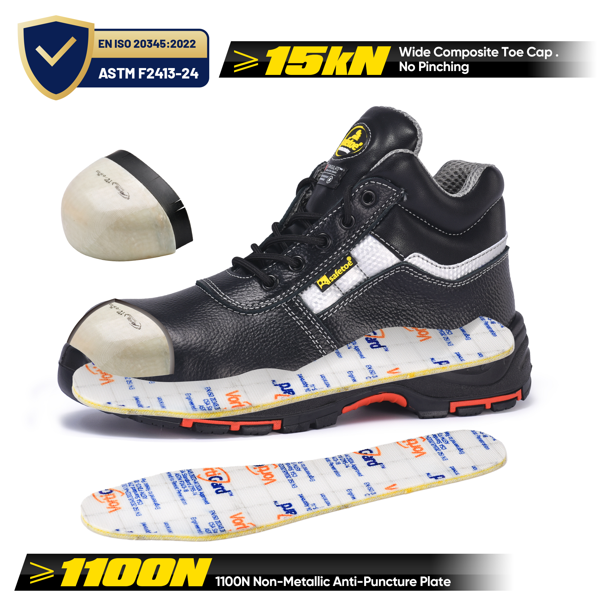 Safetoe Bottes de sécurité isolées pour entrepôt frigorifique M-8027PR ColdGuarder