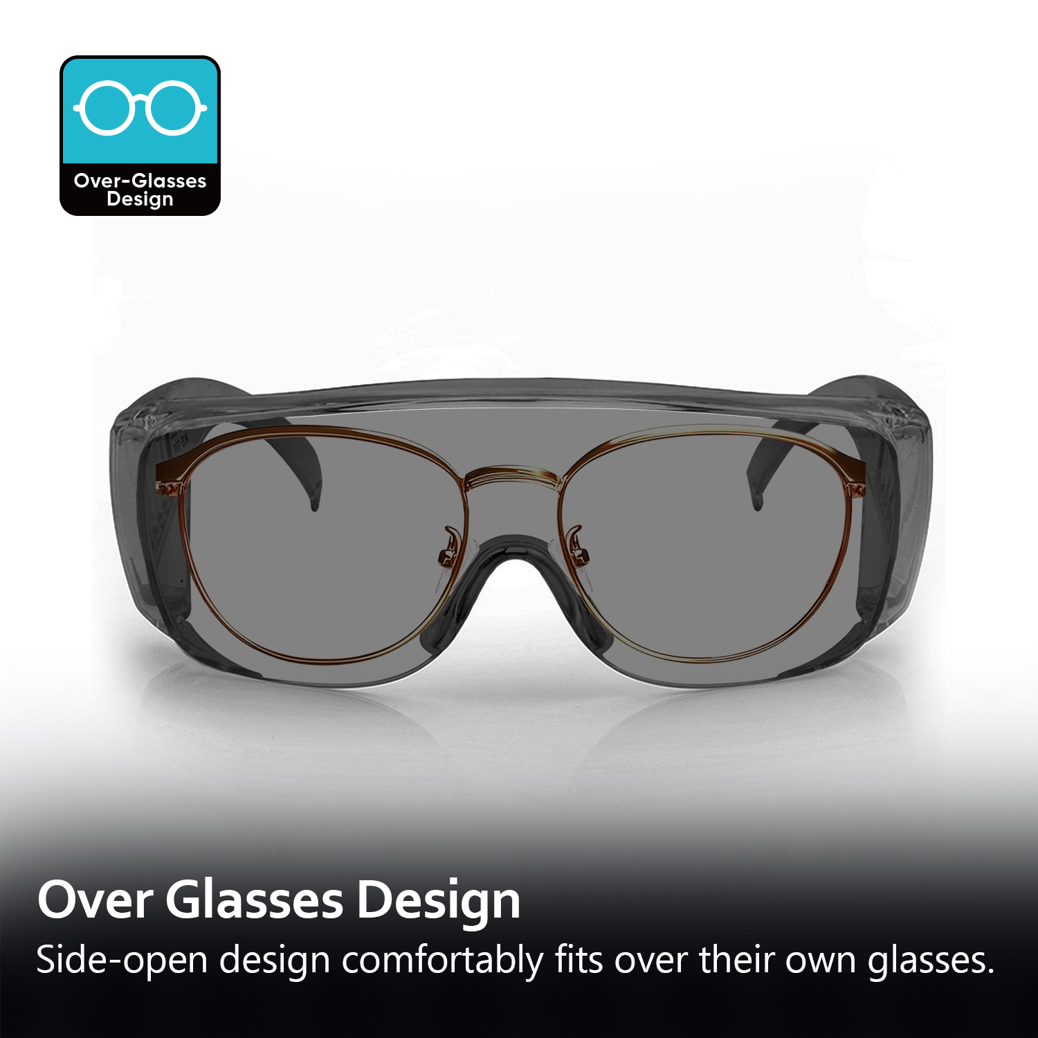 Lunettes de sécurité OTG qui s'adaptent aux lunettes de vue | ANSI Z87.1 et EN166 SG035
