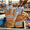 Gants de travail en cuir Gants en cuir renforcés Gants d'impact en cuir Coupe 5 FL-1015 Jaune