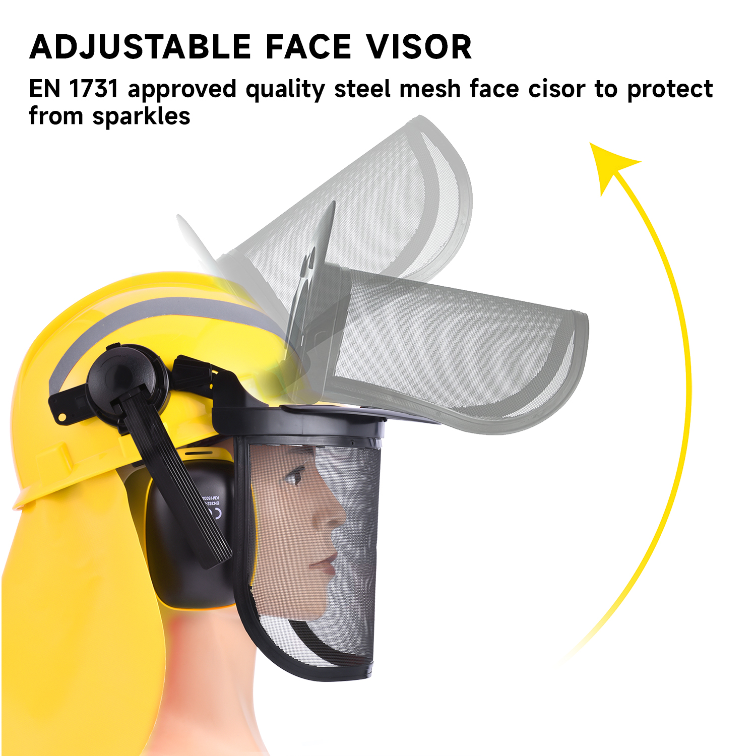 Casques de sécurité de protection du bouclier facial M-5009 Jaune