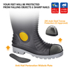 Bottes de sécurité en caoutchouc avec embout en acier PVC – Bottes de travail industrielles imperméables W-6055 Noir
