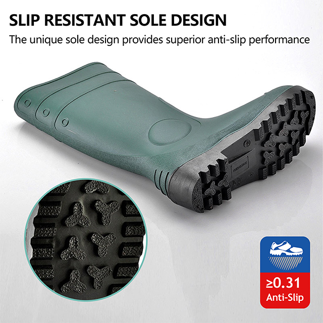 Bottes de sécurité en PVC étanche W-6037 vert