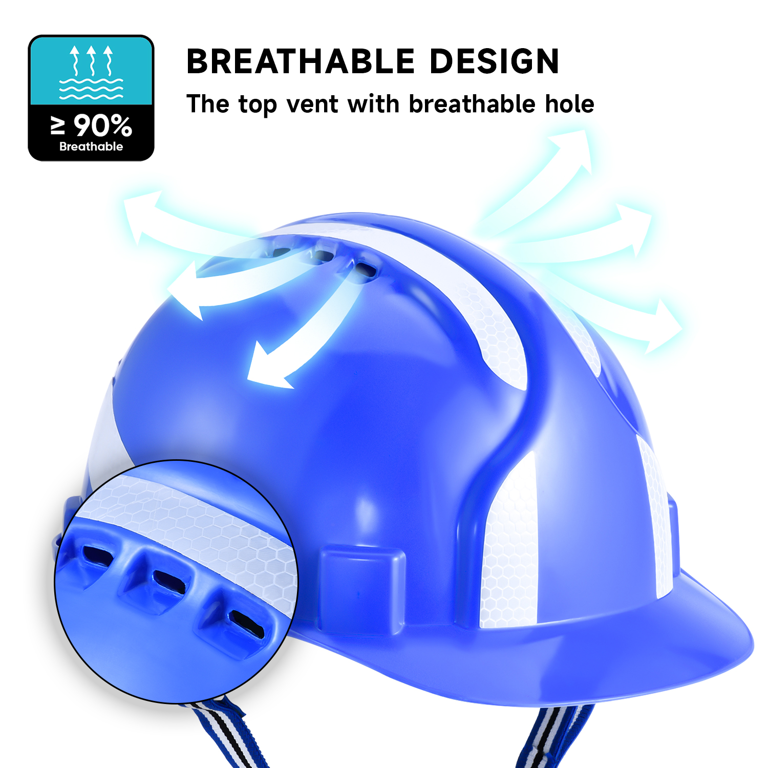 Casque de sécurité de type réfléchissant bleu W-036 bleu