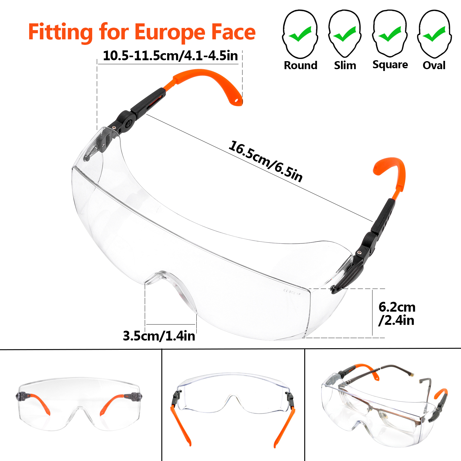 Lunettes de sécurité pour travailleur sur lunettes SG009
