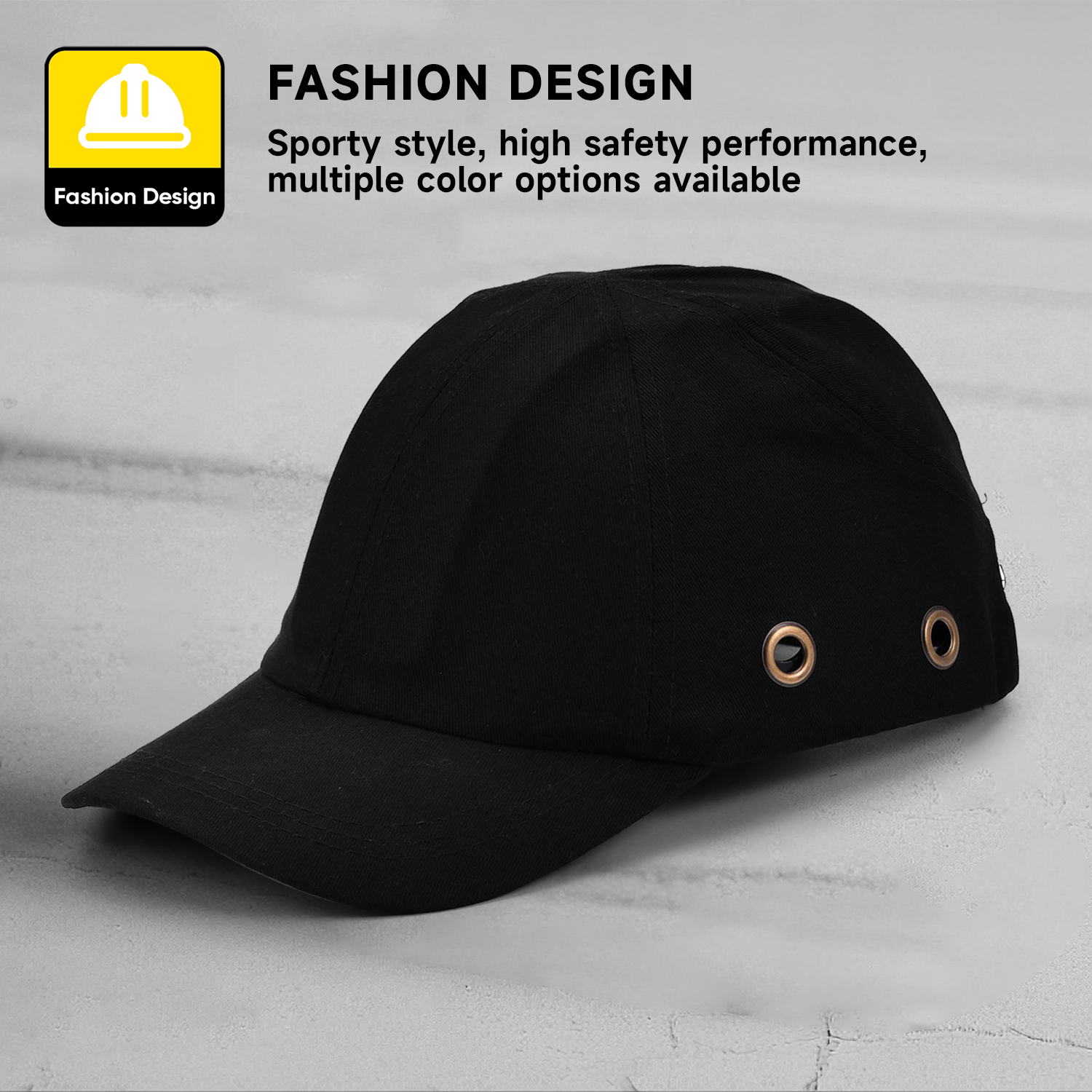 Basball Design Safety Cap Wh001 Black