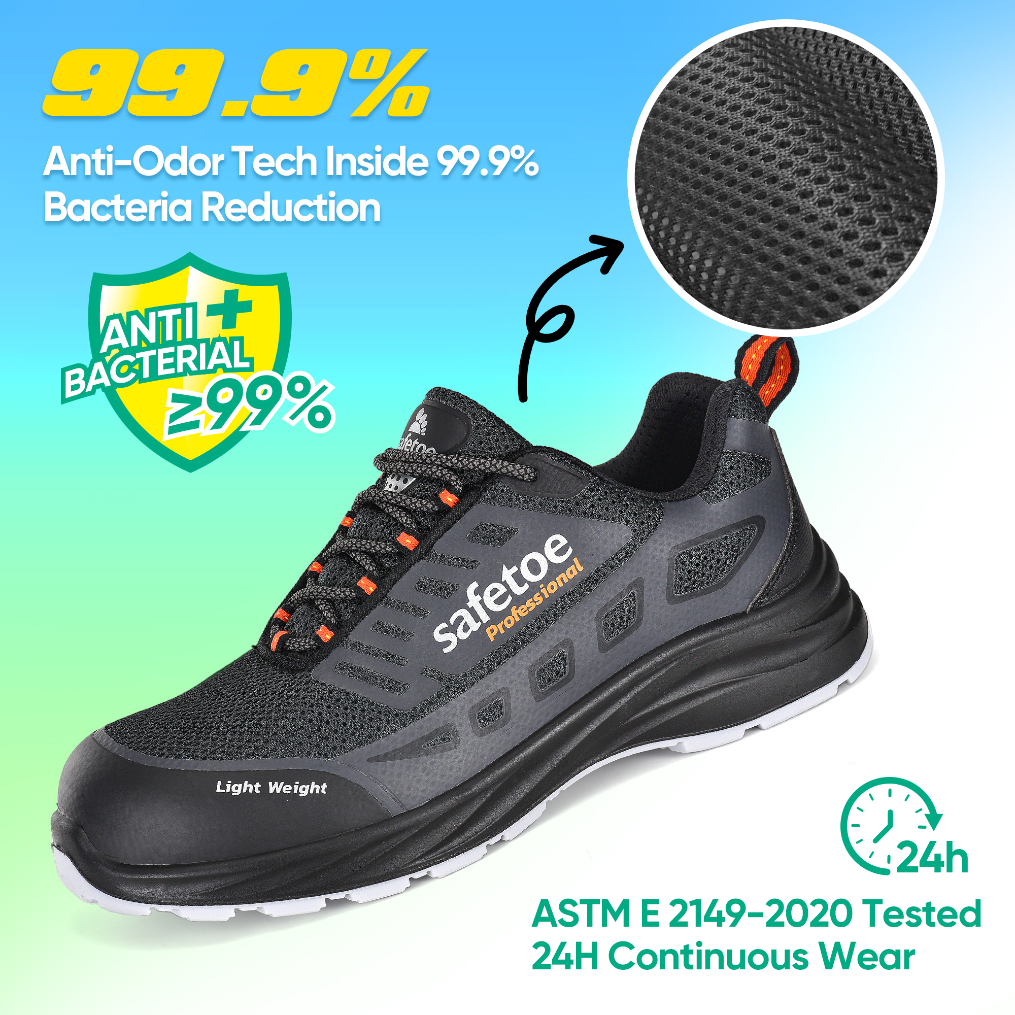 Chaussure de travail respirante Élargissement de chaussures de sécurité Constructeurs Warehouse L-7571