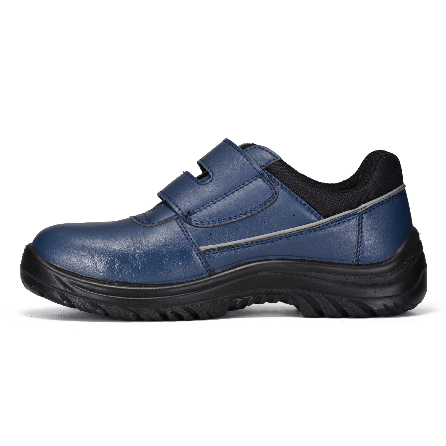 Chaussures de sécurité légères en cuir de fibre Micfo approuvées par ESD de couleur bleue S2 L-7531
