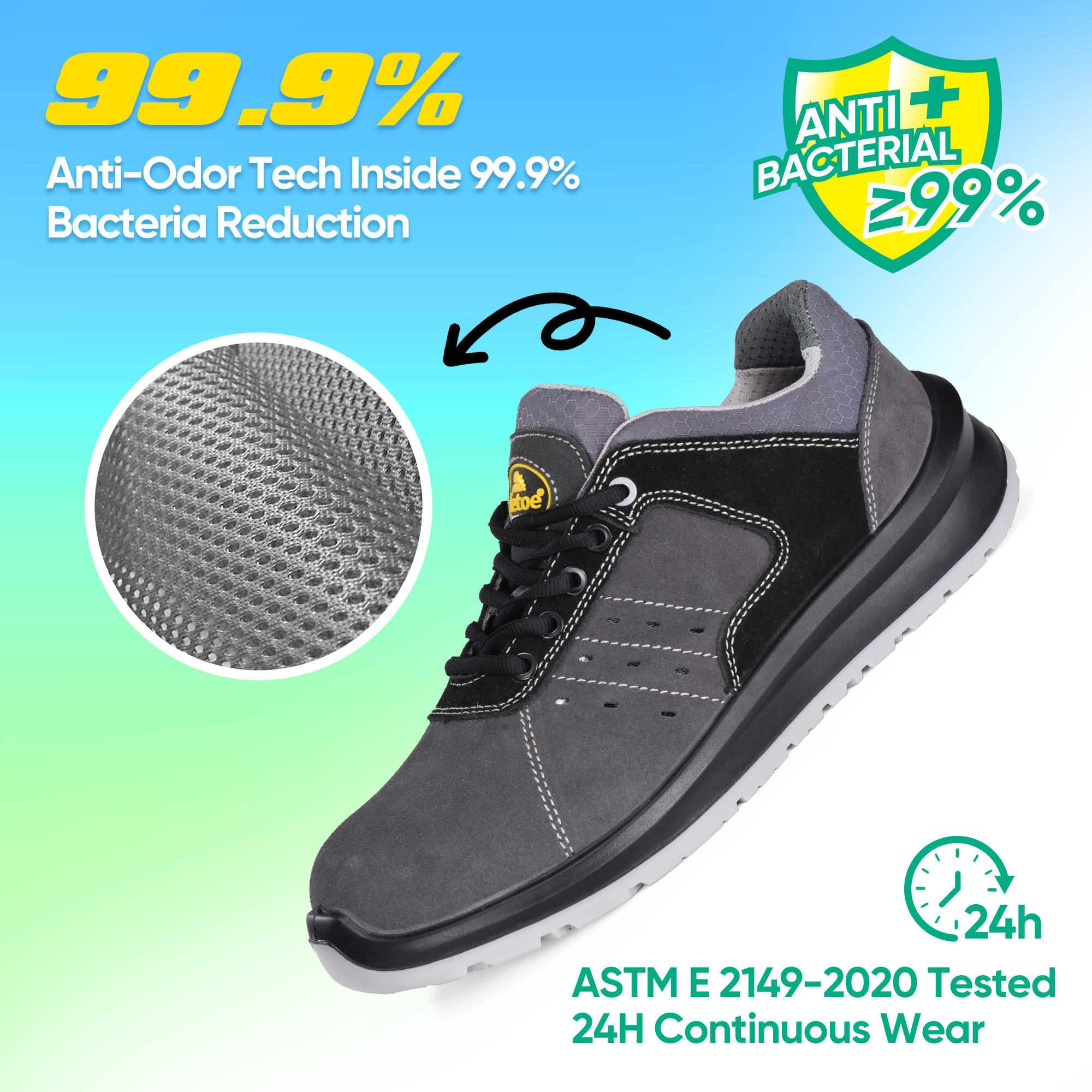 Chaussures de travail gratuites en métal léger L-7331 