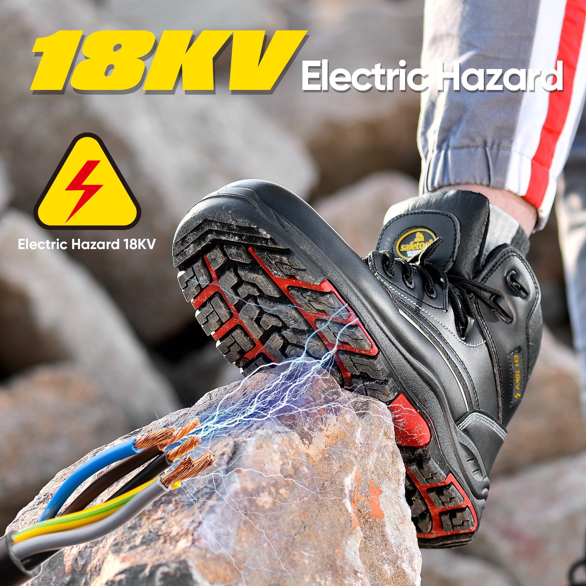 Isolation de danger électrique EH Bottes de travail de sécurité nominales 