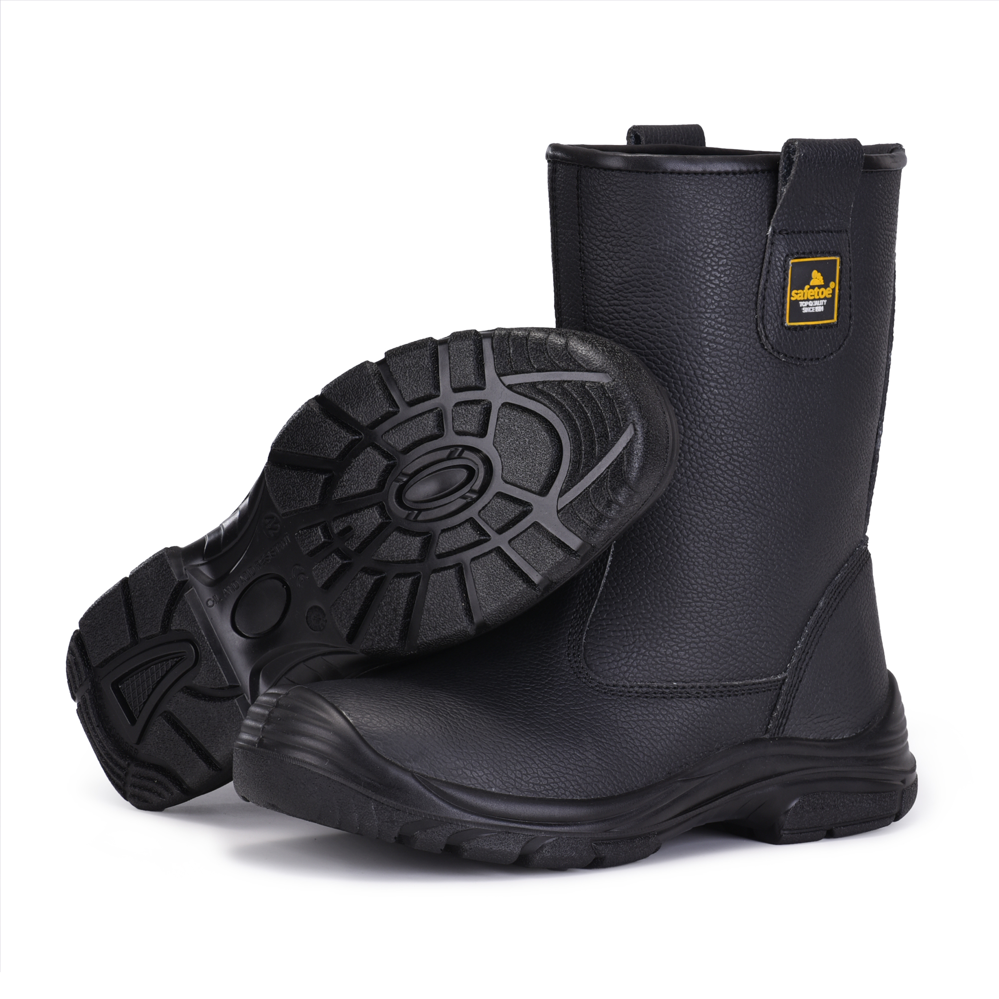 Bottes de sécurité des orteils en acier résistant à l'industrie du champ d'huile H-9430