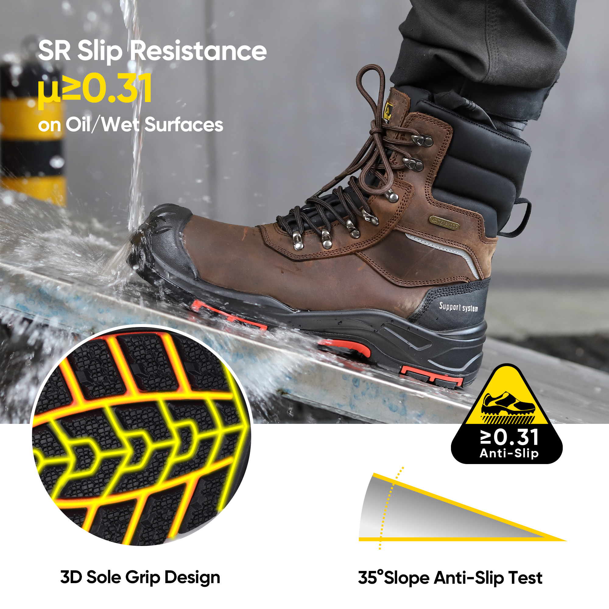 Bottes de sécurité chaudes pour hommes