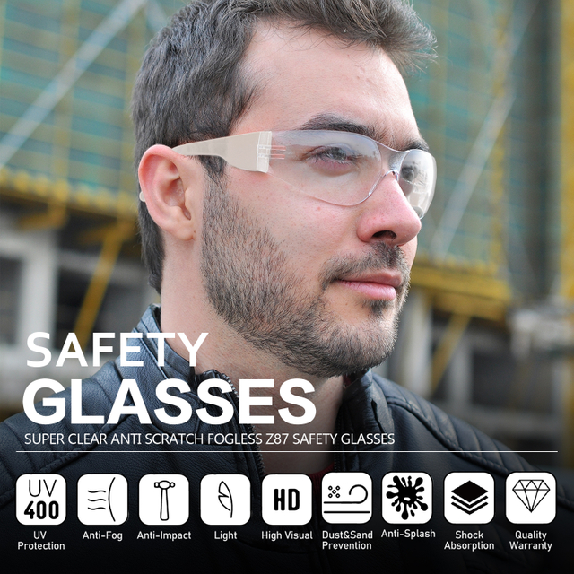 STOCK ENTREPRESS ANSI Z87 Lunettes de sécurité approuvées SG001