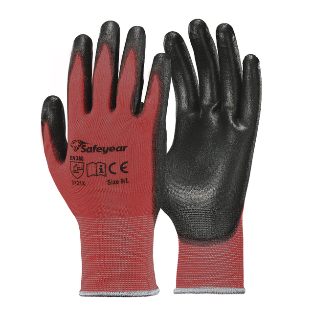 Gants de travail lourds en revêtement PN8003 rouge