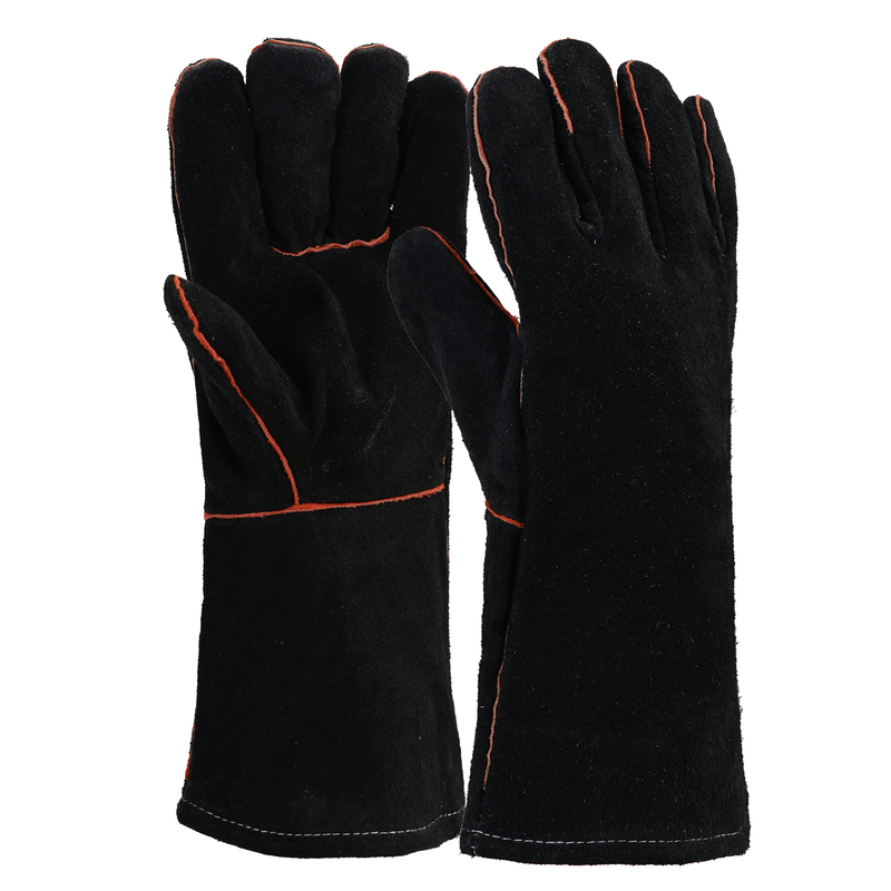 Gants de travail en cuir pour soudeur S-H24 noirs