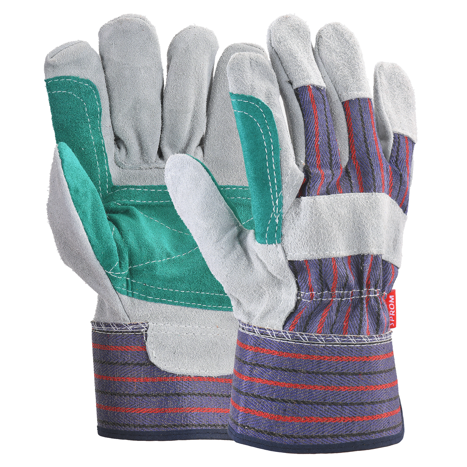Gant anti-coupure avec paume en cuir de vache Gants d'impact FL-1015 Bleu