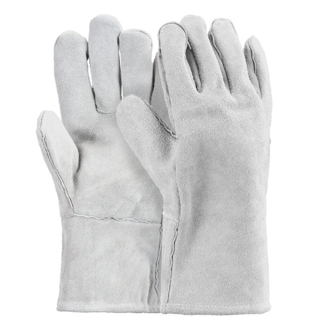Gants de travail en cuir pour soudeur S-H24 gris
