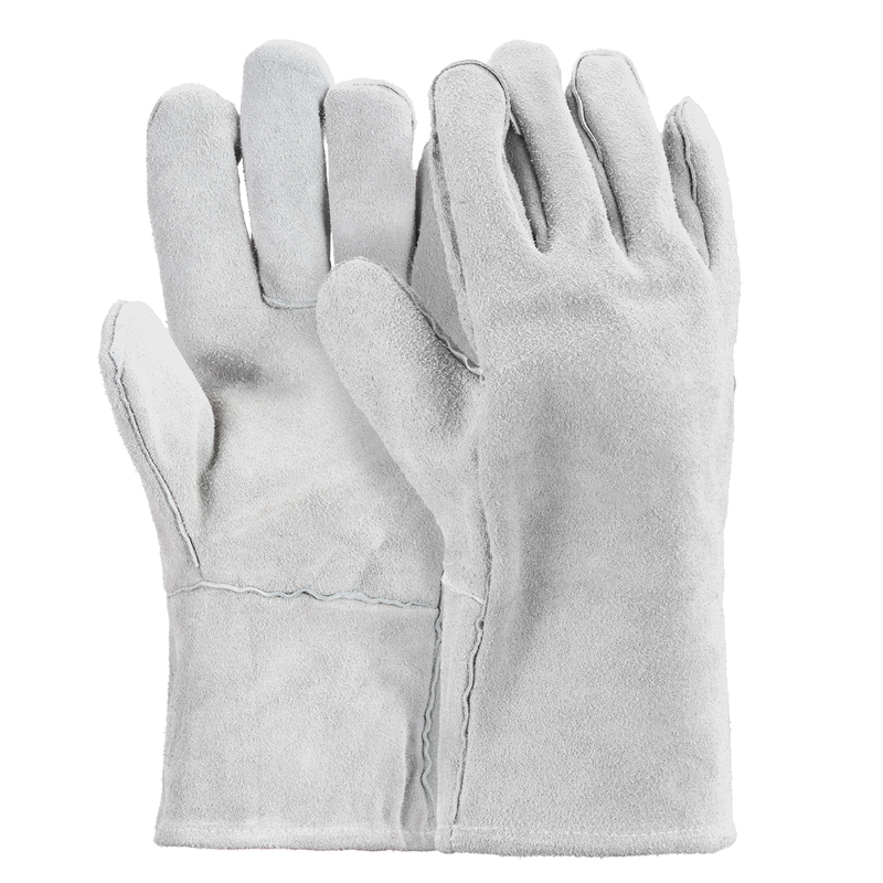 Gants de travail en cuir pour soudeur S-H24 gris