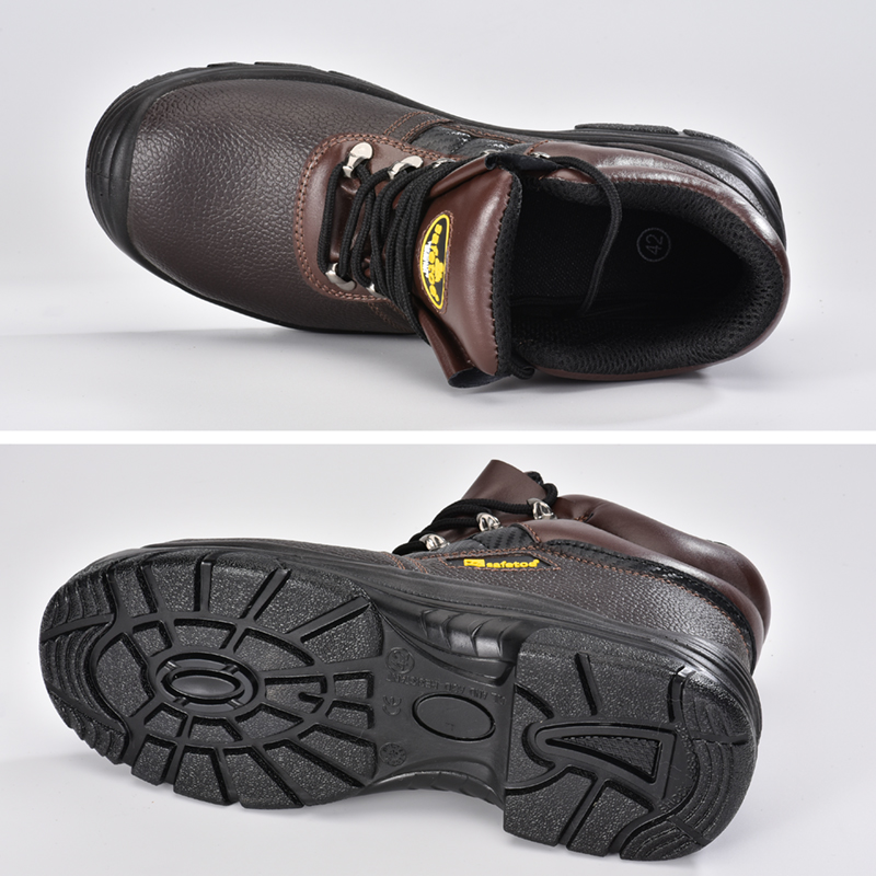 Chaussures de sécurité en cuir marron M-8027