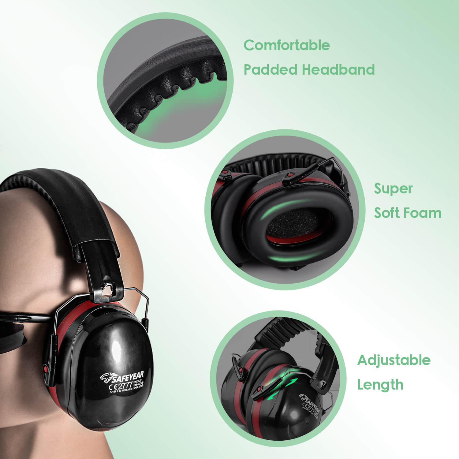 Cache-oreilles de protection en ABS prêt à l'emploi EM-2023