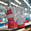 Gants de sécurité en cuir Gants de mécanicien de travail Cuir FL-1015 Rouge