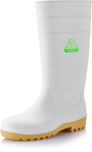 Bottes de pluie en caoutchouc PVC W-6037 Blanc