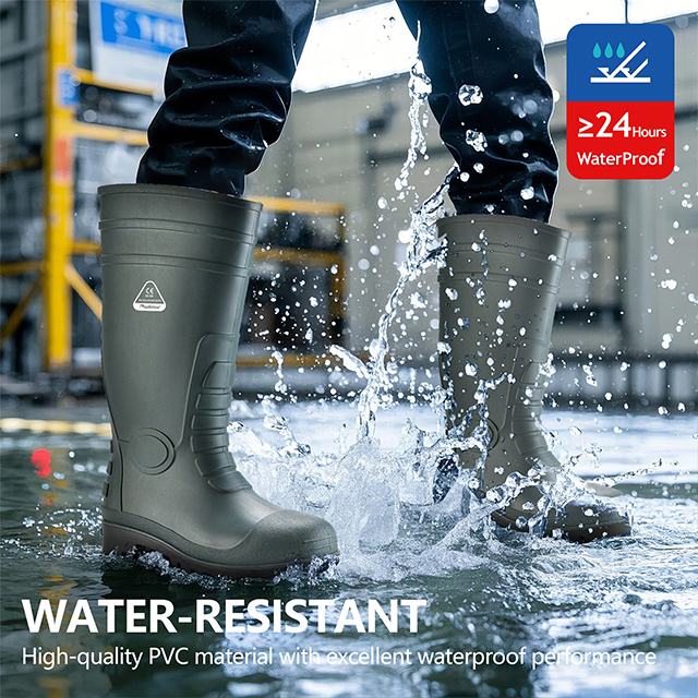 PVC Bottes de pluie de gomme W-6038 Green