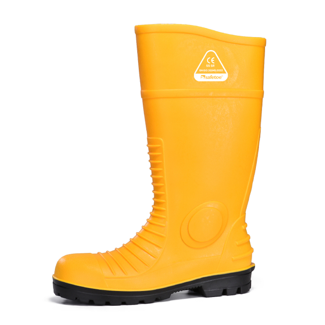 Bottes en gomme PVC imperméables W-6055 jaune