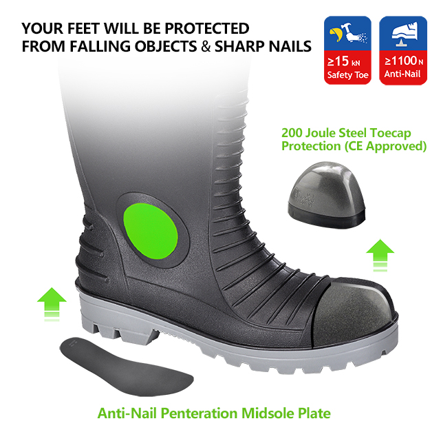 Bottes PVC en acier S5 imperméables W-6055 Aqua Guarder