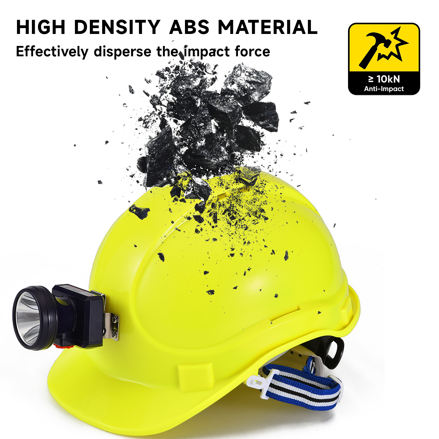 Casque Construction HAT HAUT ABS CE CASHETS DE SÉCURITÉ APPROUVÉE W-018 Jaune