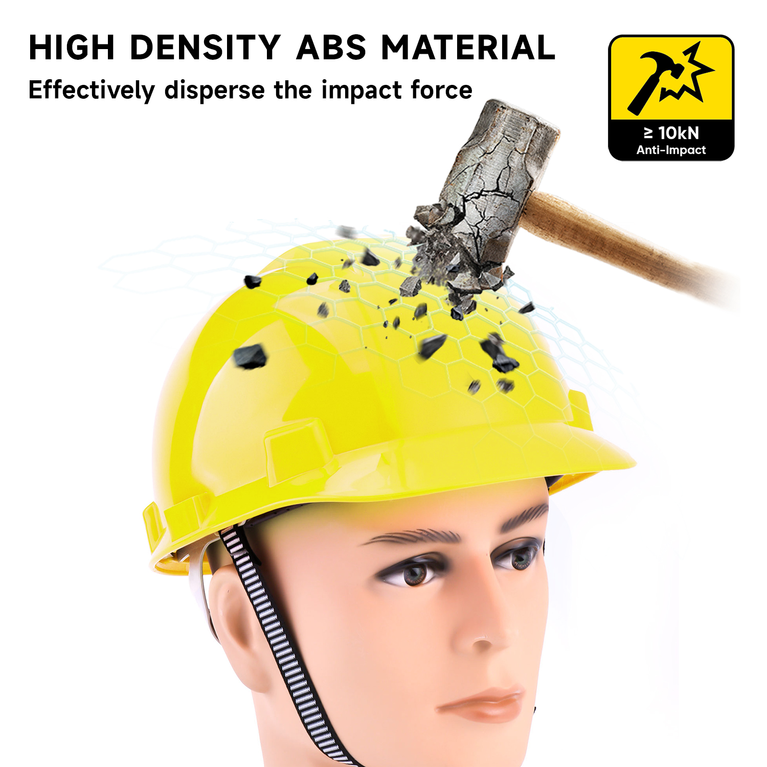 Casques de sécurité jaune ABS W-003
