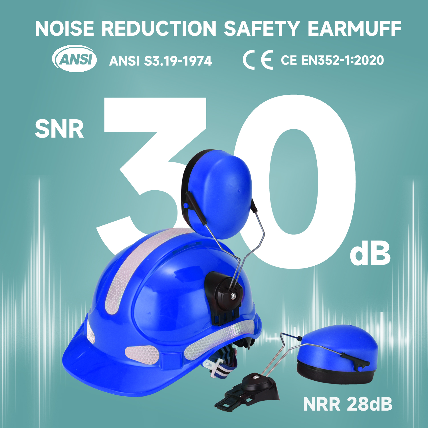 Muffs d'oreille de haute qualité E-2008 Bleu