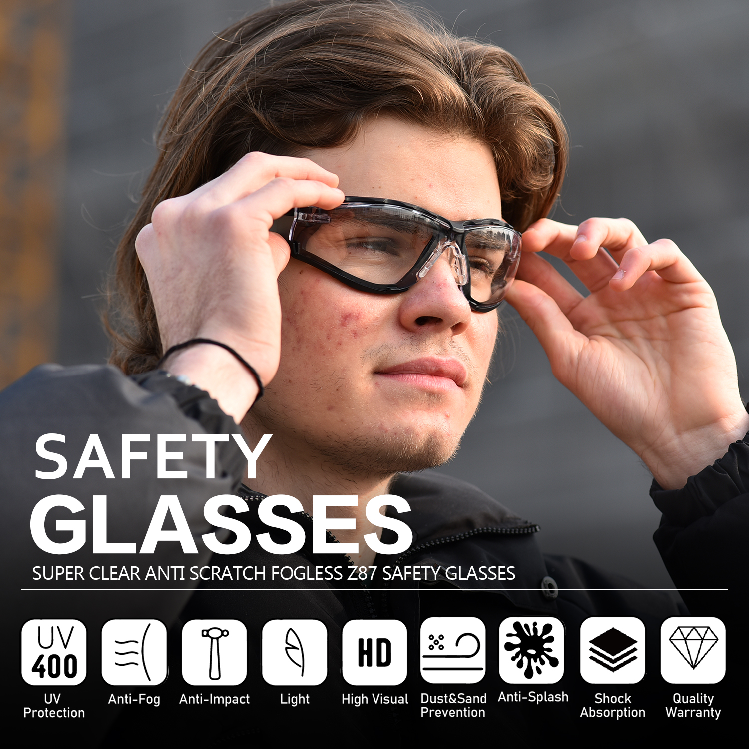 Lunettes industrielles Lunes de sécurité protectrices pour les travailleurs SG037