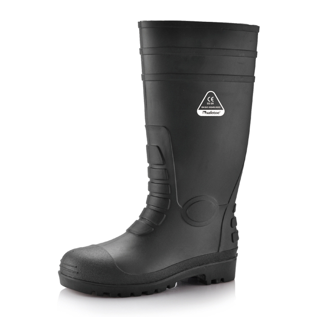 Bottes de gomme en caoutchouc imperméables W-6038 Black