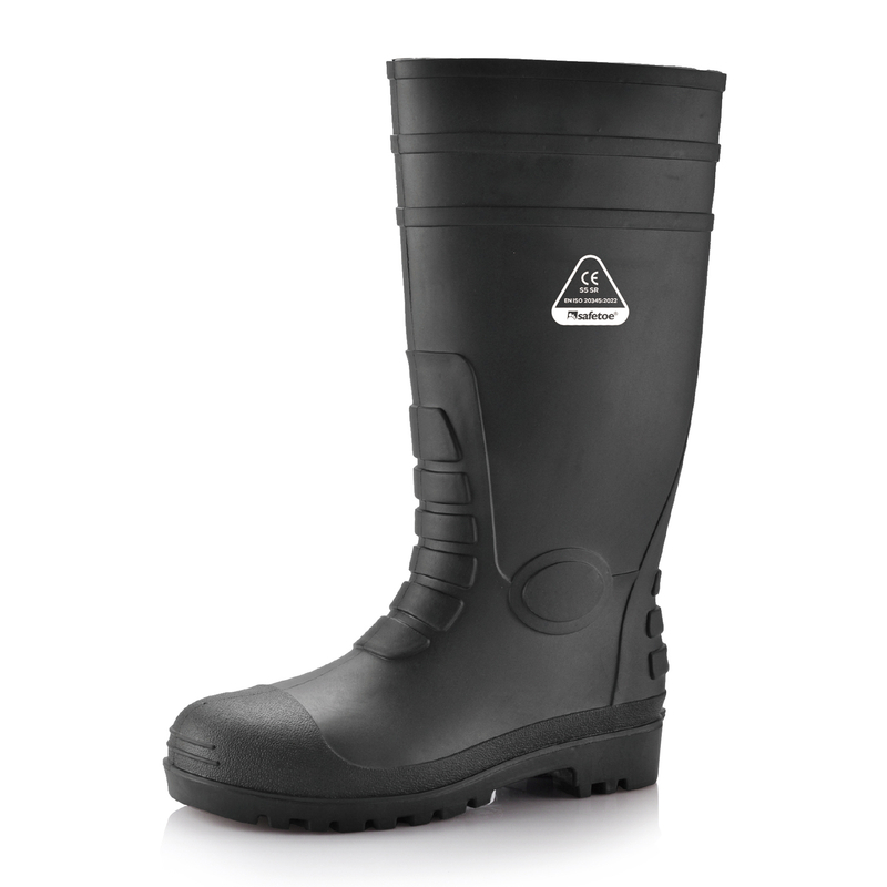 Bottes de gomme en caoutchouc imperméables W-6038 Black