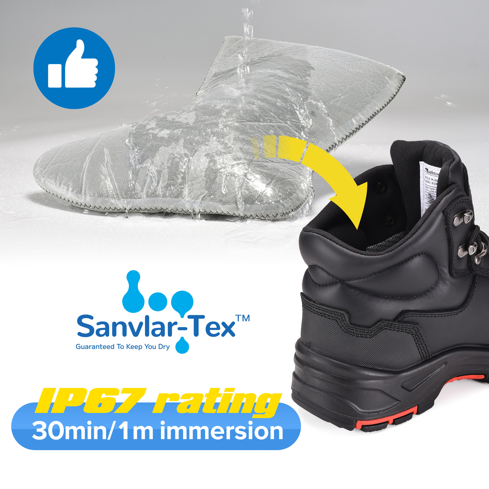 Bottes résistantes chimiques Bottes de travail de membrane avec orteil composite - M-8565