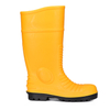 Bottes de pluie jaunes de sécurité de PVC d'exploitation avec le jaune en acier W-6055 d'orteil