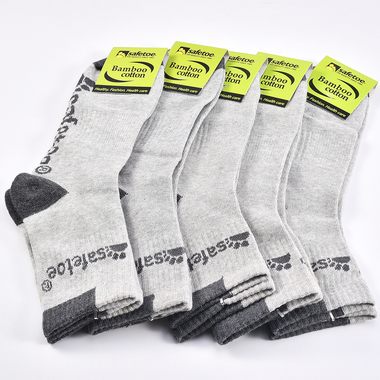 Safetoe Chaussettes de travail antibactériennes 100 % coton – 7 paires