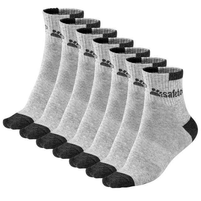 Safetoe Chaussettes de travail antibactériennes 100 % coton – 7 paires