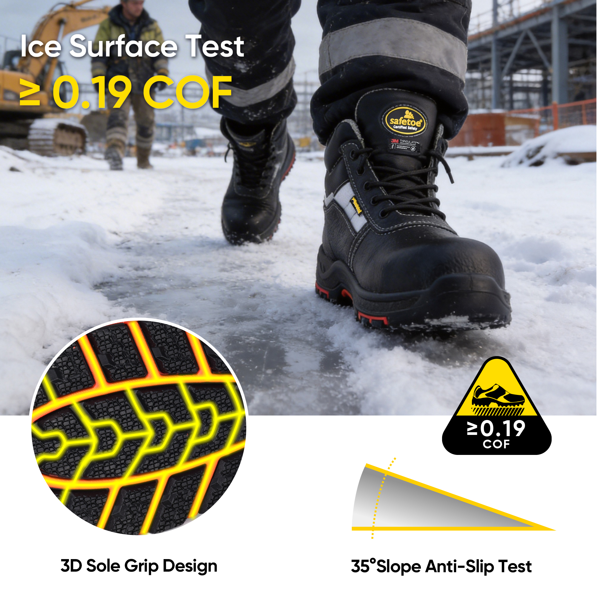 Safetoe Bottes de sécurité isolées pour entrepôt frigorifique M-8027PR ColdGuarder