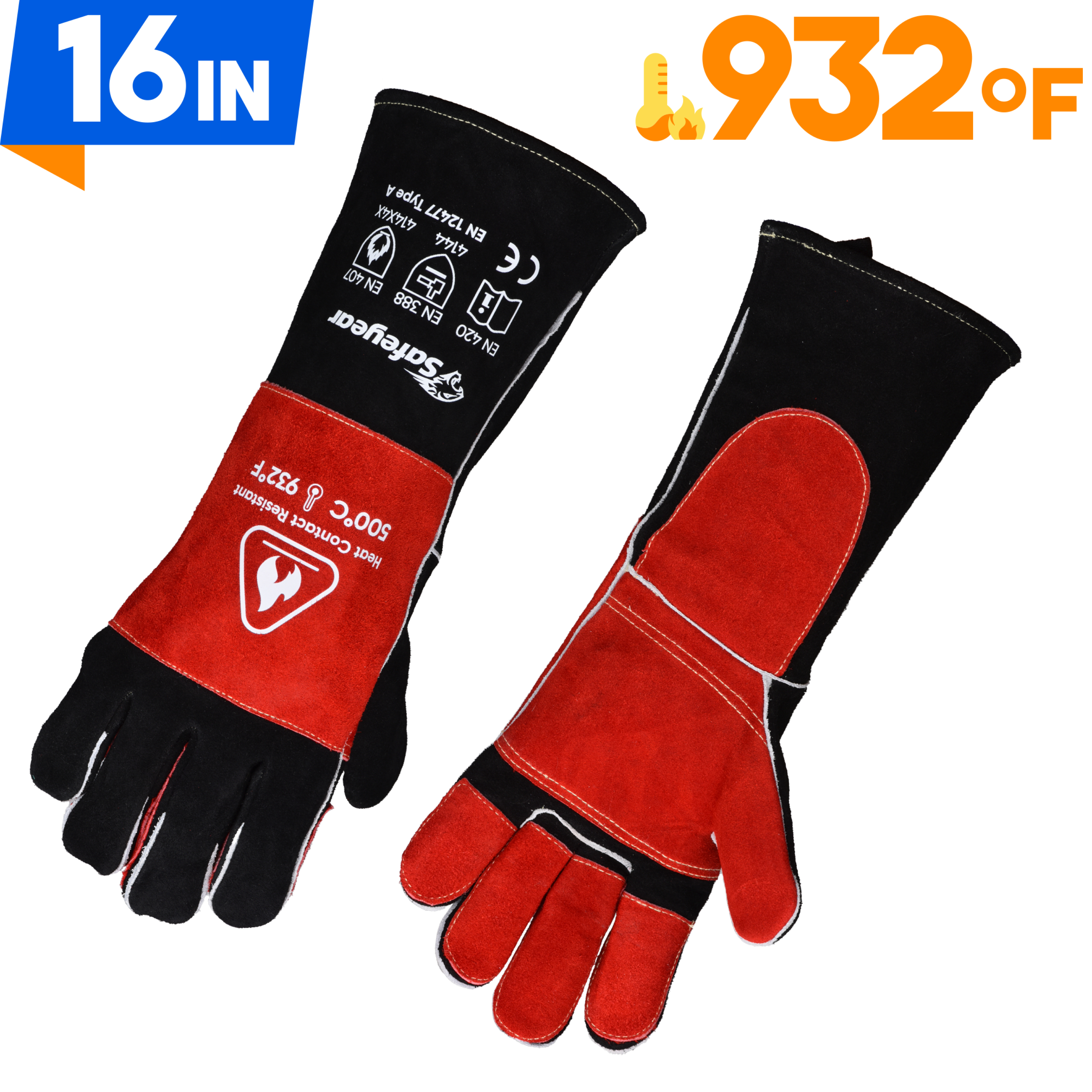 Gants de soudage laser Gants de chauffage en cuir FL-1026