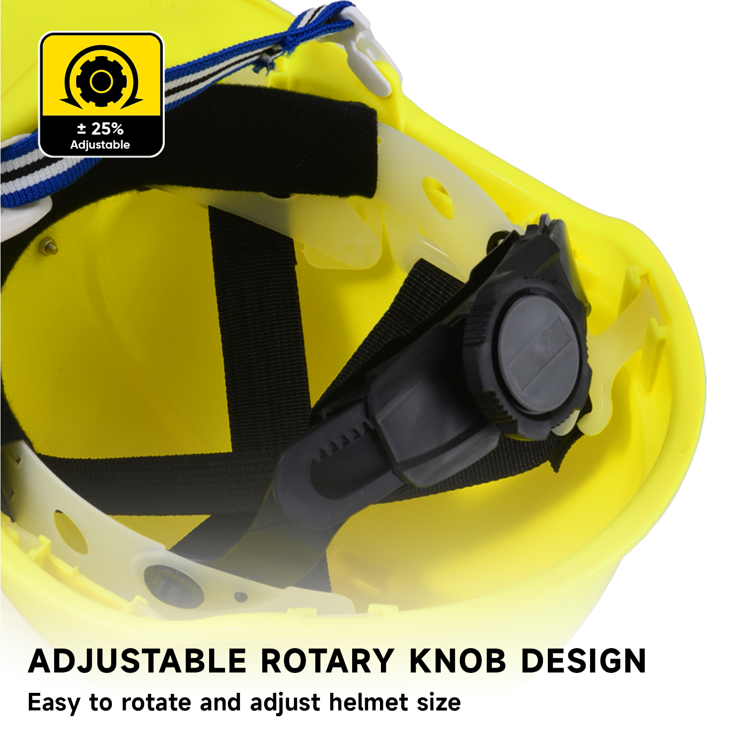 Casque Construction HAT HAUT ABS CE CASHETS DE SÉCURITÉ APPROUVÉE W-018 Jaune