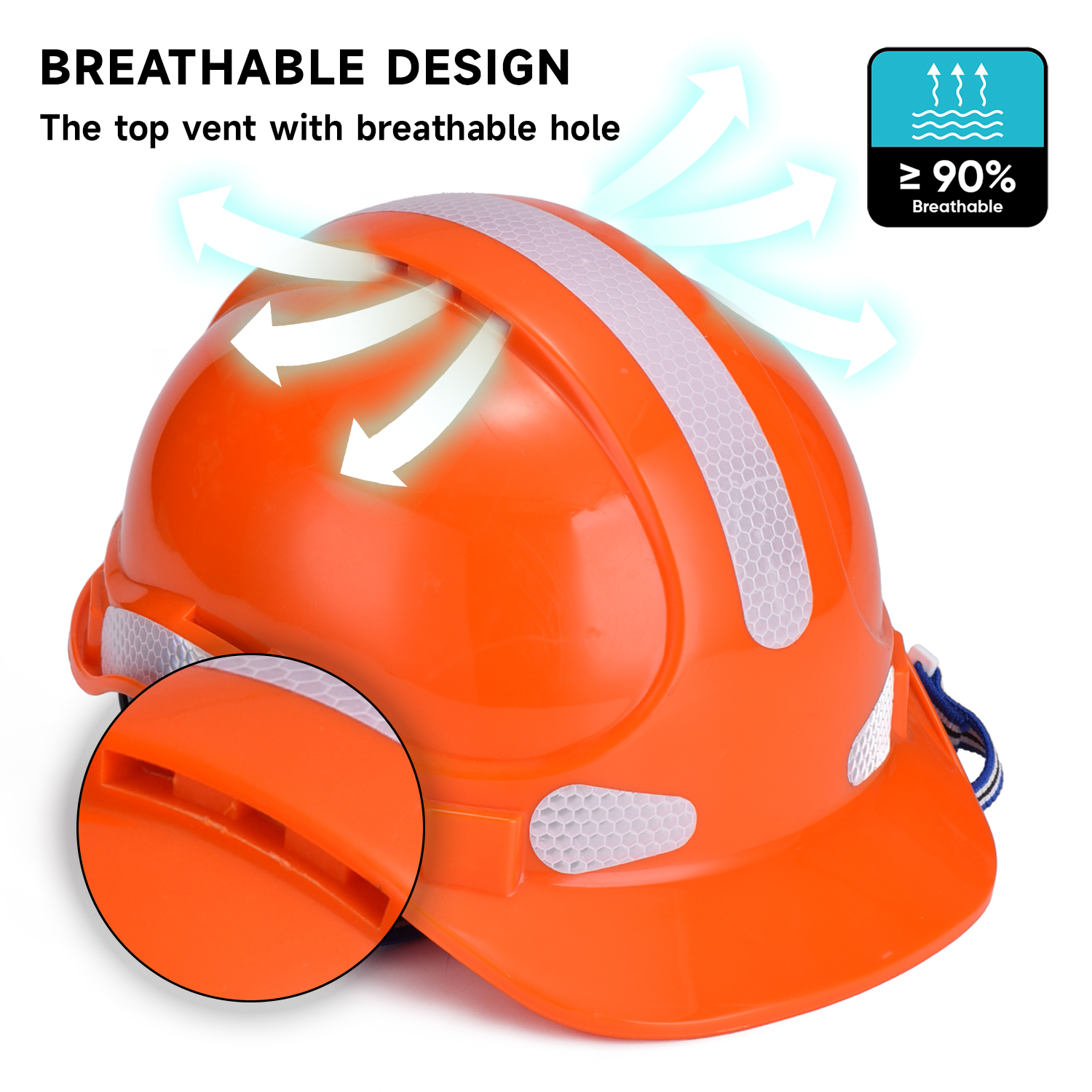  Fabrication Earmluffs Construction Casque de sécurité ABS CE Casques de sécurité approuvés W-018 Orange