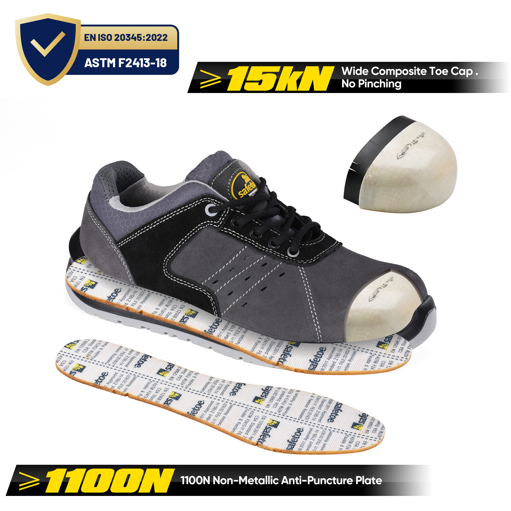 Chaussures de travail gratuites en métal léger L-7331 